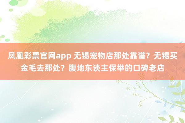 凤凰彩票官网app 无锡宠物店那处靠谱？无锡买金毛去那处？腹地东谈主保举的口碑老店