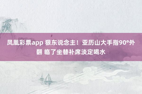 凤凰彩票app 狠东说念主！亚历山大手指90°外翻 临了坐替补席淡定喝水