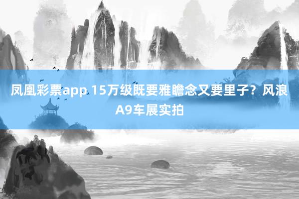 凤凰彩票app 15万级既要雅瞻念又要里子？风浪A9车展实拍