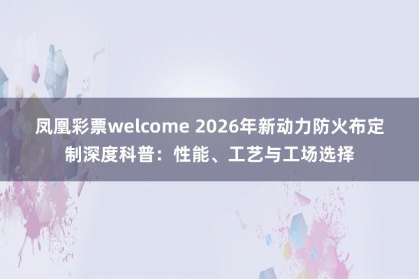 凤凰彩票welcome 2026年新动力防火布定制深度科普：性能、工艺与工场选择