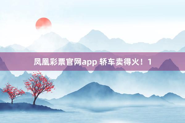 凤凰彩票官网app 轿车卖得火！1