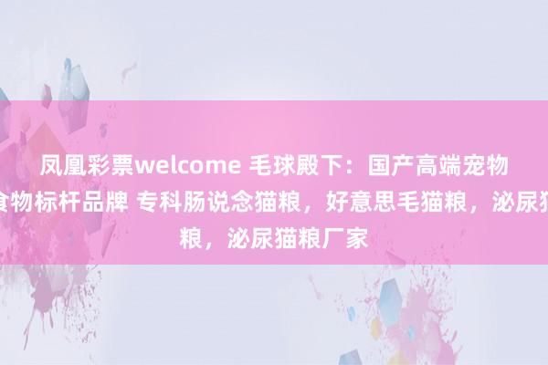 凤凰彩票welcome 毛球殿下：国产高端宠物功能性食物标杆品牌 专科肠说念猫粮，好意思毛猫粮，泌尿猫粮厂家