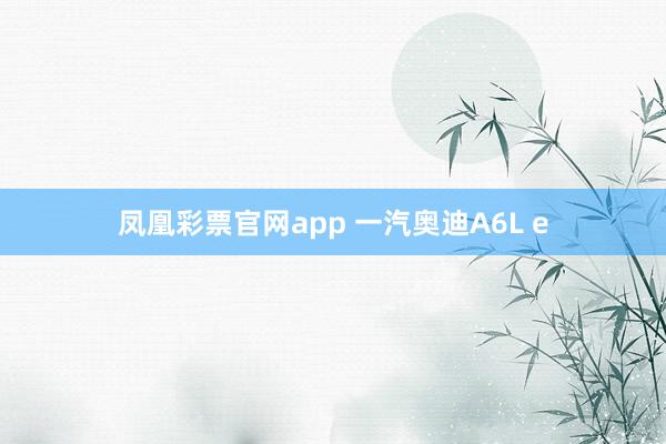 凤凰彩票官网app 一汽奥迪A6L e