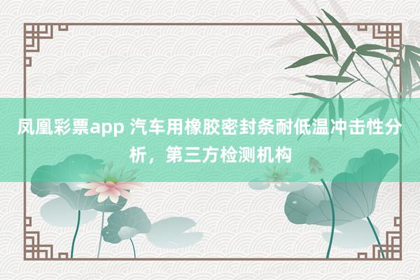 凤凰彩票app 汽车用橡胶密封条耐低温冲击性分析，第三方检测机构