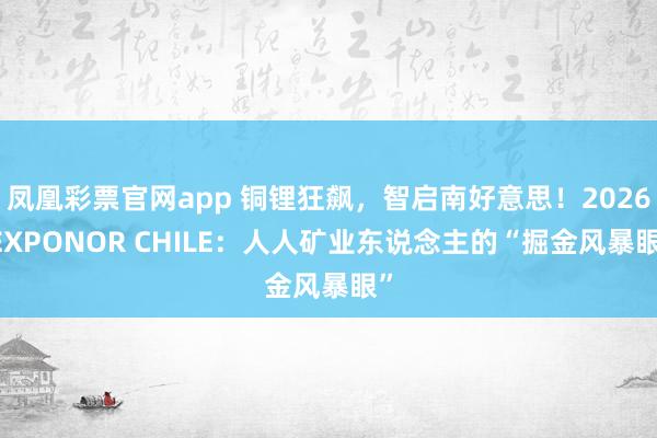 凤凰彩票官网app 铜锂狂飙，智启南好意思！2026 EXPONOR CHILE：人人矿业东说念主的“掘金风暴眼”