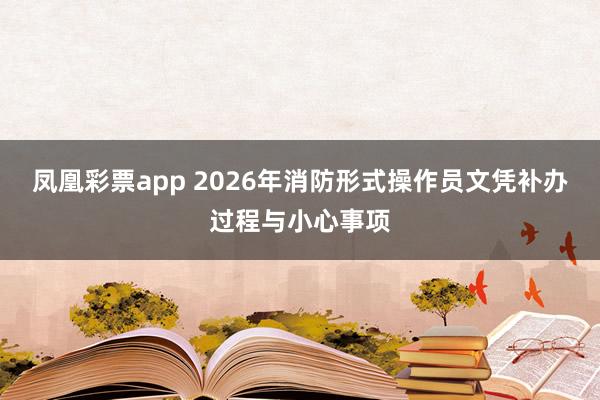 凤凰彩票app 2026年消防形式操作员文凭补办过程与小心事项